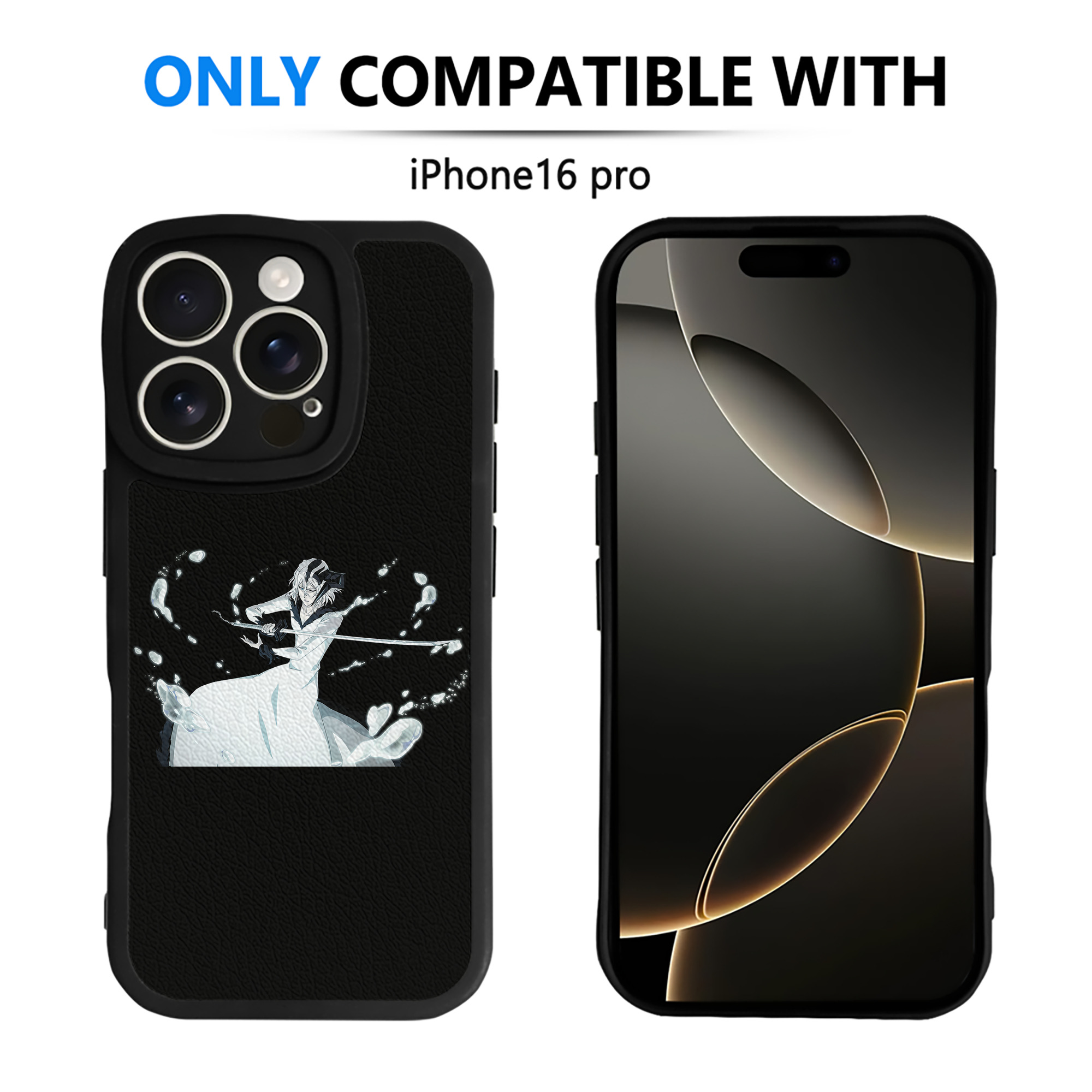 ブリーチ 黒崎一護（くろさき いちご）BLEACH Kurosaki Ichigo 【iPhone 16シリーズ対応】シリコンスマホケース（レザー調） 材質：シリコン